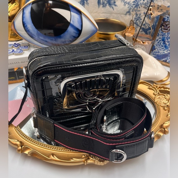 🆕 CHIARA FERRAGNI 🧿 NWT Eyelike-Motif Borsa Crossbody Bag - Black 🧿 - Picture 6 of 14